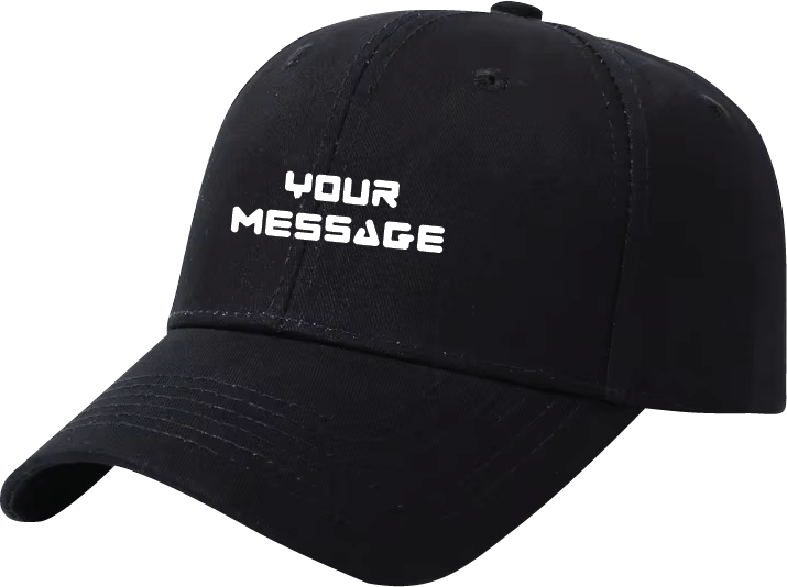 branded black baseball cap